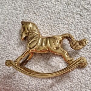 Gold Rocking Horse Toy VINTAGE